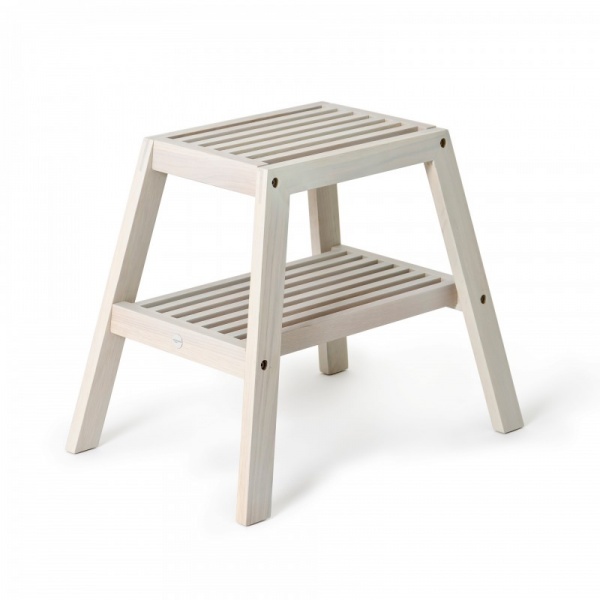 Slatted Bathroom Stool - Oyster White